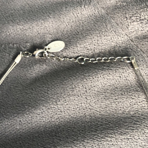 Aqua and Gray Wire Necklace - Picture 2 of 3